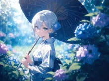 紫陽花と和傘·初夏チャレンジ の投稿作品