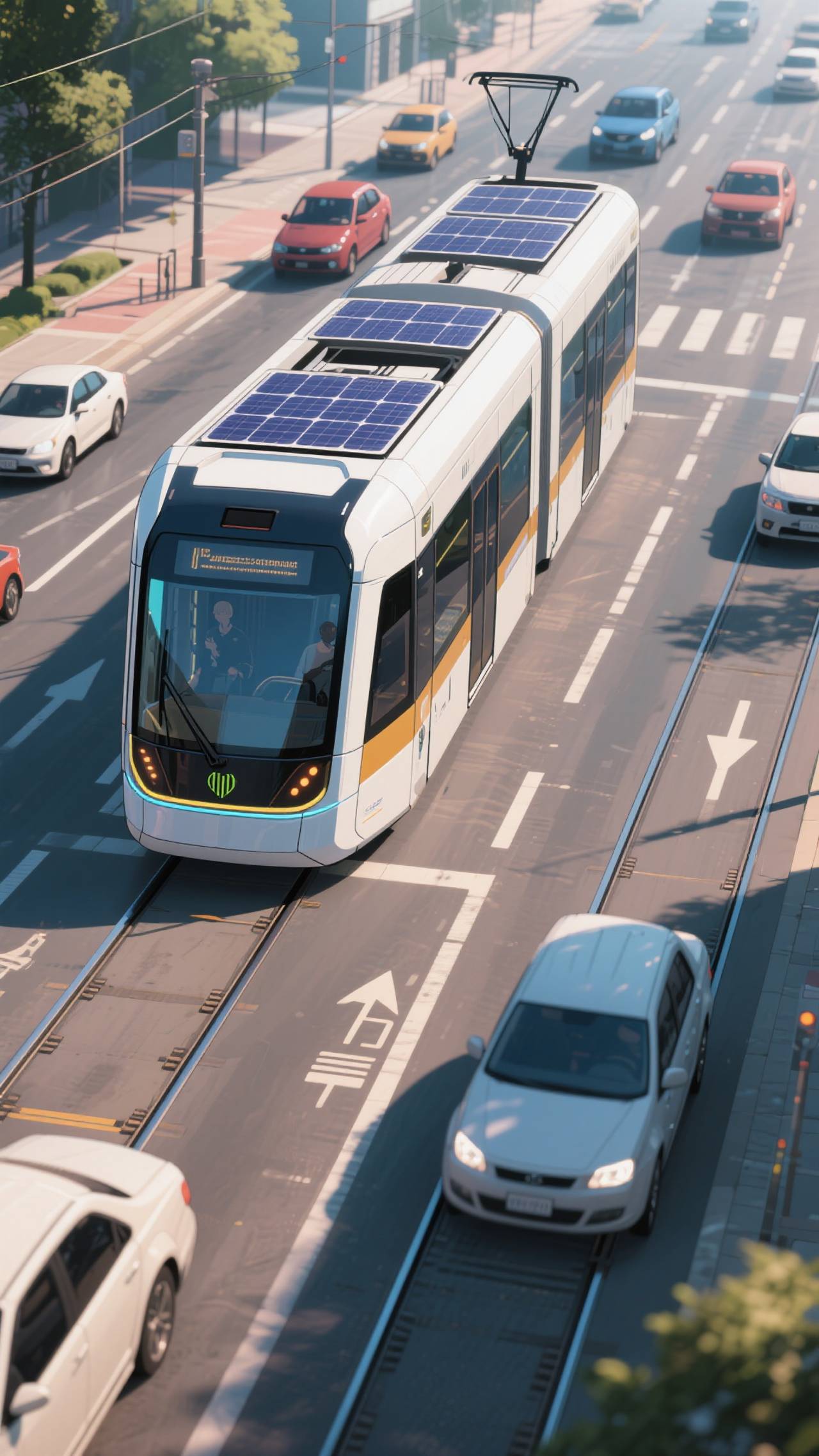 太陽電池搭載の路面電車 — MumumuさんのAIイラスト