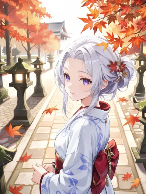 A beautiful woman walking… - 紅葉狩り