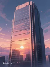 大都会の夕日