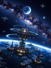 幻想的な宇宙ステーション