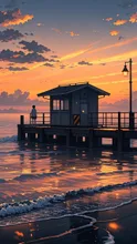 海辺の夕暮れ
