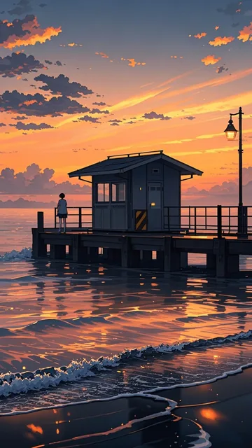 海辺の夕暮れ