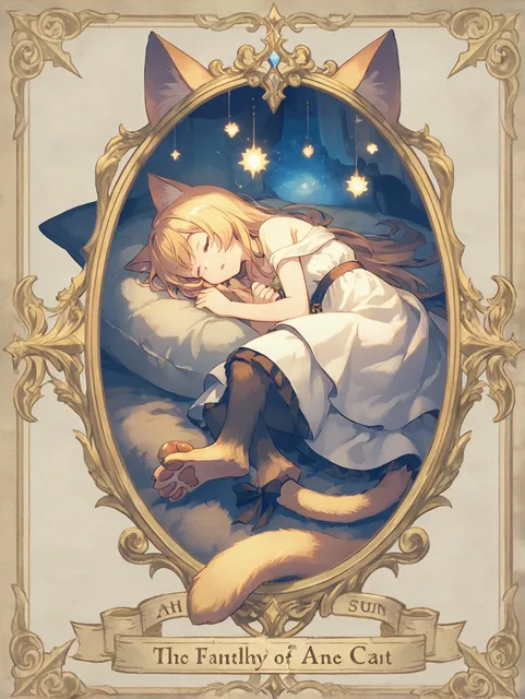 ファンタジー世界のゲームに登場する猫のモンスター娘のキャラク…