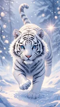 雪とホワイトタイガー