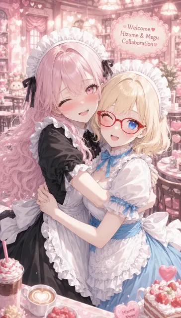 ひづめちゃんとめぐのコラボ♡二枚目は英語表記が違ったから没だけど可愛いから載せちゃった💕