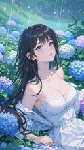 A bed of hydrangeas