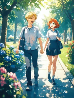 Anime couple AI art - SUPPART
