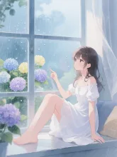 窓ガラスの雨だれ·初夏チャレンジ の投稿作品