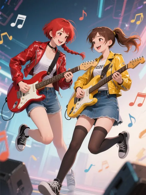 双子とギターセッション