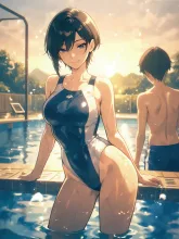 真夏の競泳水着·水しぶきと、まぶしい青春 の投稿作品