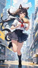 JK猫娘の日常 — リトルさんのAIイラスト