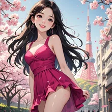 私と桜と東京タワー