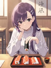 お寿司とお姉さん