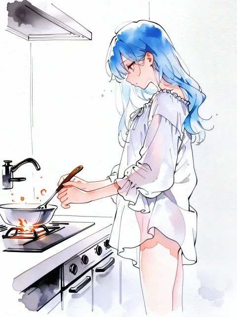 Draw her in just a blouse.… - ブラウスだけ