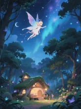 ふぅ　疲れた — 夜空イラストのAIイラスト｜SUPPART