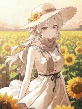 向日葵畑の少女 — 向日葵畑イラストのAIイラスト｜SUPPART