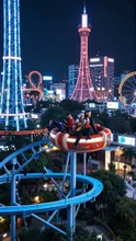Future Floating Ride Neon Tower Amusement Park