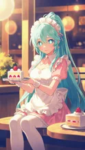 お嬢様、ケーキはいかがでしょうか?🍰✨ — メイド凛々さんのAIイラスト