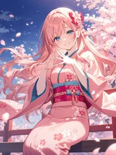 着物の女の子 — 桜イラストのAIイラスト｜SUPPART