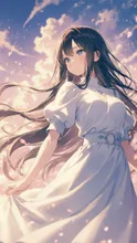 そよ風花畑散歩のお嬢様