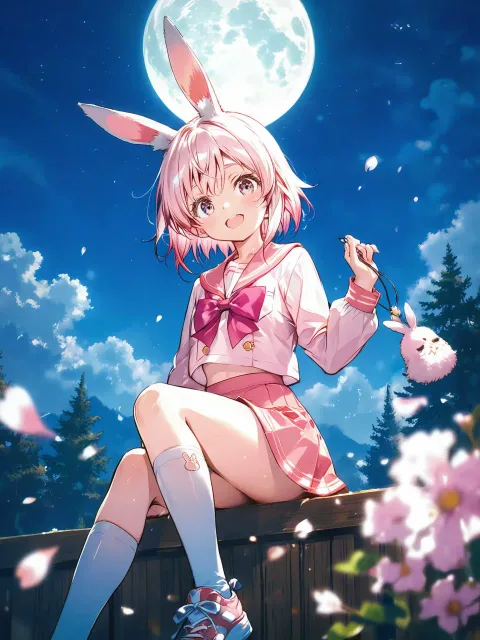 月下の兎娘ちゃん