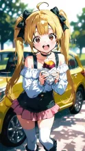 焼き芋を買った黄色ちゃん