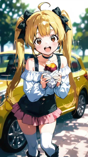焼き芋を買った黄色ちゃん