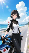 S　太陽を背に彼女は佇む