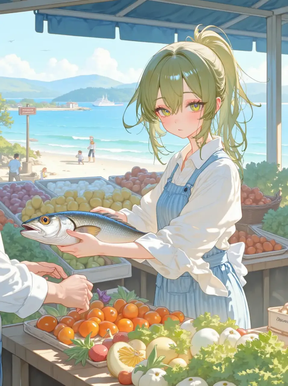 浜辺の朝市