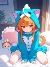 ネコの着ぐるみを着たゆるふわ少女 — ガムルさんのAIイラスト