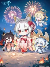 嫁入りの行列(?) — 線香花火イラストのAIイラスト|SUPPART