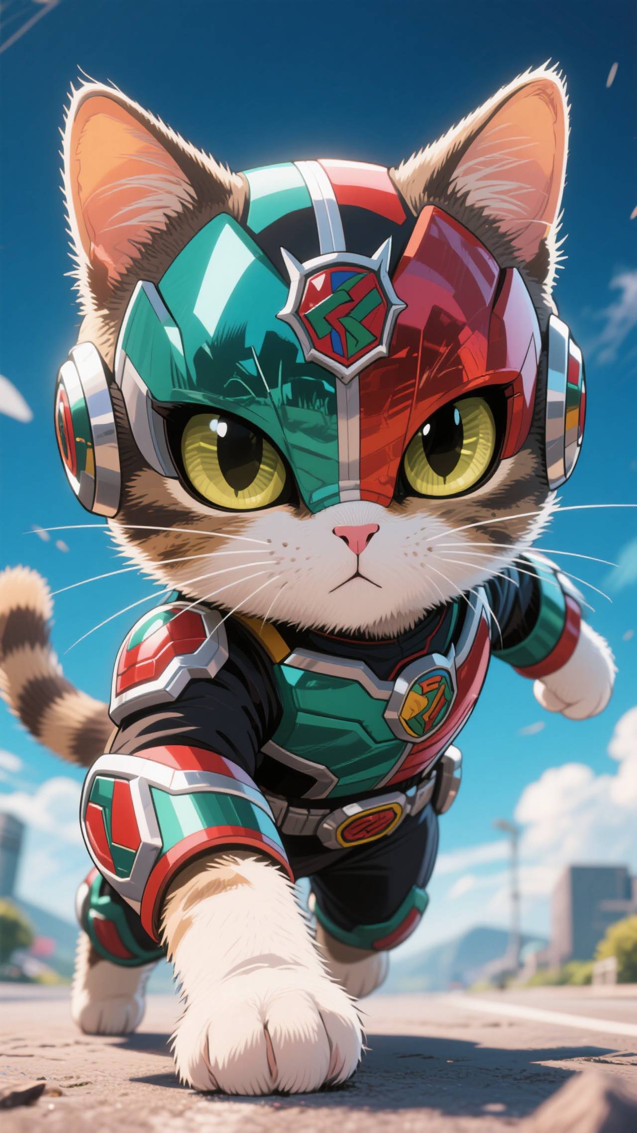 特撮ヒーローになりたい猫 — Mitsuhiro NishitaniさんのAIイラスト
