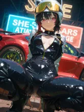 女性レーサー·アクセル全開の眼差し の投稿作品