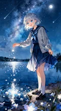 星が落ちた水辺