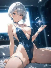 万華鏡の中にセクシーな水着を纏った女の人