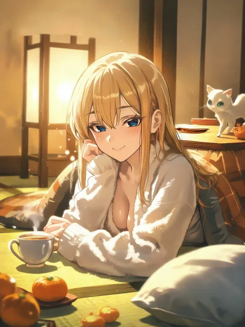 ultra-detailed、high-resolution - こたつ vs 暖炉