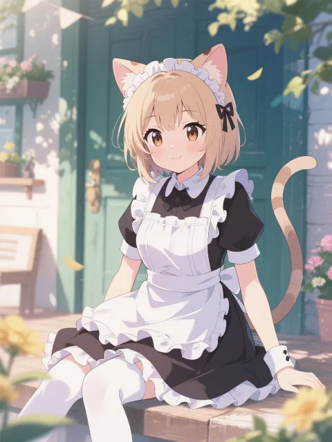 ネコ耳メイドの休日、休日の癒し、可愛さと静けさの余韻