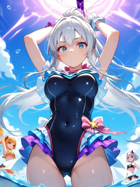 遊美銀色の髪の毛タ方天王寺 姫グラビアのアイドル タワリー…