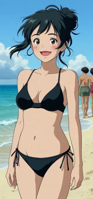 黒ビキニ女子