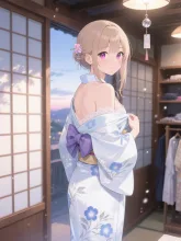 浴衣の陽子。