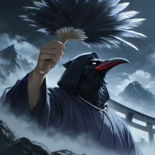 扇の一振り
