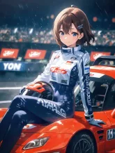 女性レーサー·アクセル全開の眼差し の投稿作品
