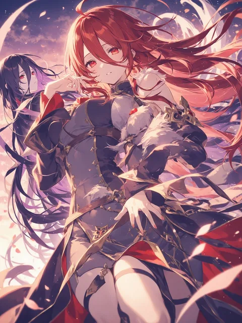 春分 夜と昼の間 儚げな赤い髪の女の子 幻想的