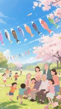 空に泳ぐ鯉のぼり·チャレンジ の投稿作品