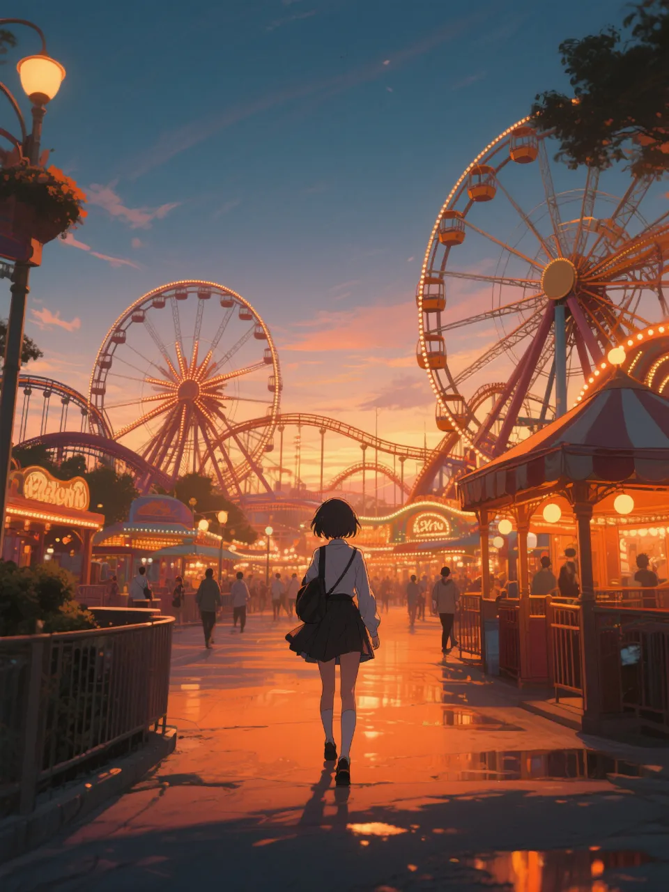 高精度アニメ - 夕暮れの遊園地 / 飛天クミ