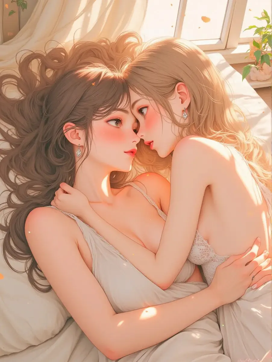 「おはよう♡、、、昨夜は♡、、、」