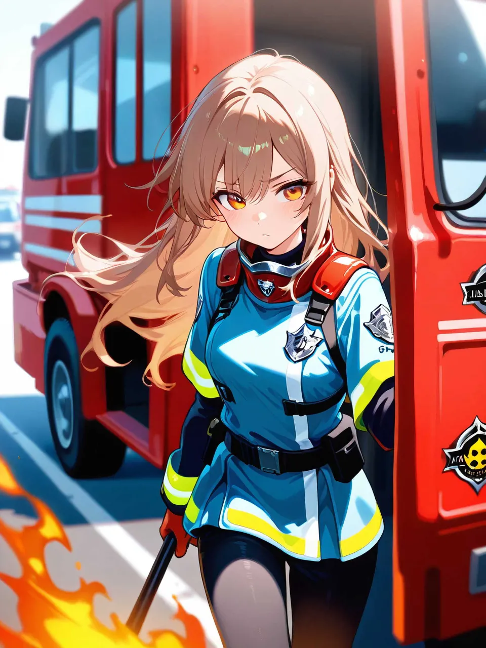 女性消防士