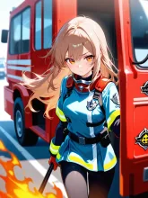 女性消防士