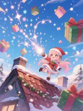 魔法少女のサンタさん✨プロンプトあり